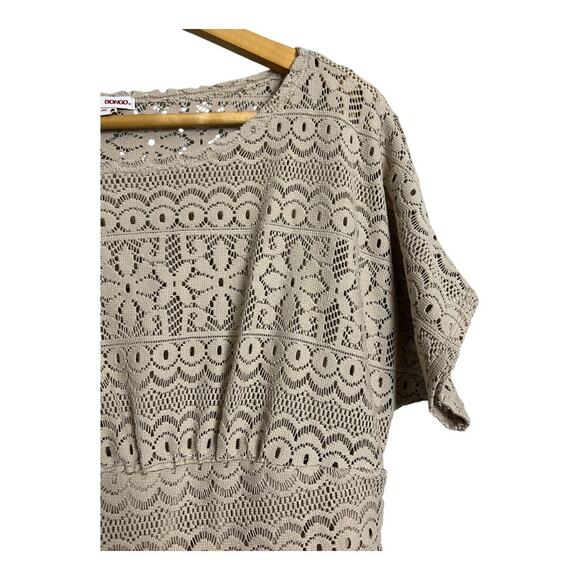 Bongo Beige Top Shirt Blouse L Large Fairy Cottage Boho Lined - Picture 3 of 6